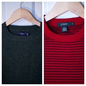TWO J.Crew Men's Wool Crewneck Sweaters (S)